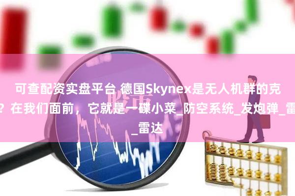 可查配资实盘平台 德国Skynex是无人机群的克星？在我们面前，它就是一碟小菜_防空系统_发炮弹_雷达